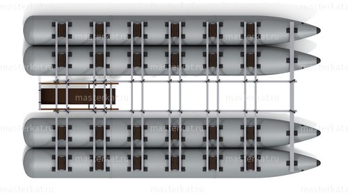 Схема каркаса большого сертифицированного катамарана Мастеркат К64-60-300 баллоны D60 ширина 300 см